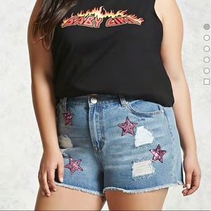 Forever21 / Plus Size High waisted Star Shorts